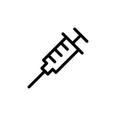 Şırınga ikonunun İllüstrasyon Vektörü grafiği. Sağlık, aşı, hastane, hemşire, doktor vesaire için uygun..