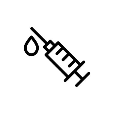 Şırınga ikonunun İllüstrasyon Vektörü grafiği. Sağlık, aşı, hastane, hemşire, doktor vesaire için uygun..