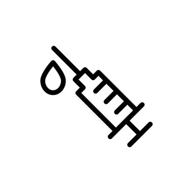 Şırınga ikonunun İllüstrasyon Vektörü grafiği. Sağlık, aşı, hastane, hemşire, doktor vesaire için uygun..