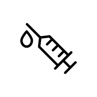 Şırınga ikonunun İllüstrasyon Vektörü grafiği. Sağlık, aşı, hastane, hemşire, doktor vesaire için uygun..