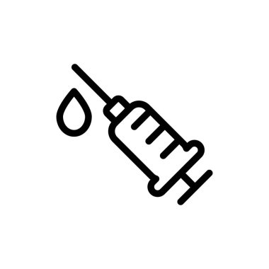 Şırınga ikonunun İllüstrasyon Vektörü grafiği. Sağlık, aşı, hastane, hemşire, doktor vesaire için uygun..