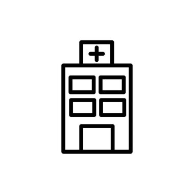 Hastane binası ikonunun görüntü vektörü grafiği. Sağlık hizmetleri, acil durum, inşaat kliniği vb..