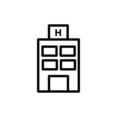 Hastane binası ikonunun görüntü vektörü grafiği. Sağlık hizmetleri, acil durum, inşaat kliniği vb..