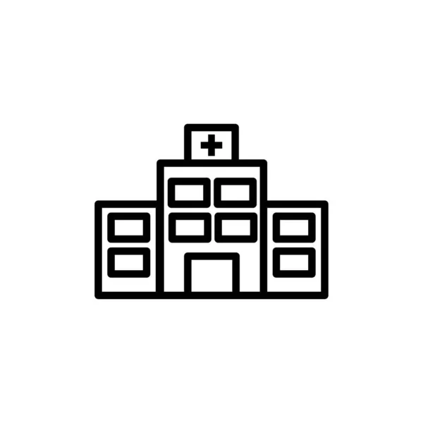 Ilustración Gráfico Vectorial Del Icono Del Edificio Del Hospital Apto — Vector de stock