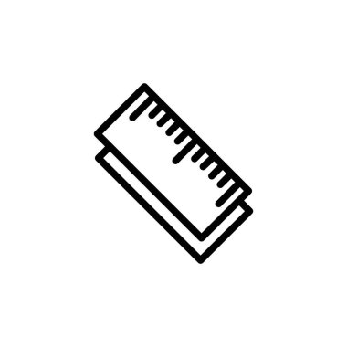 Cetvel simgesinin İllüstrasyon Vektörü grafiği. Ölçüm, uzunluk, matematik, boyut vs. için uygun.