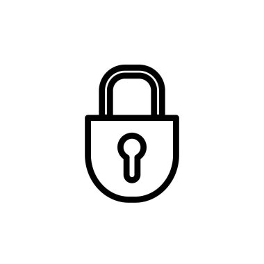 Asma kilit simgesinin İllüstrasyon Vektörü grafiği. Anahtar, güvenli, parola, koruma, güvenli, kod vs. için uygun.