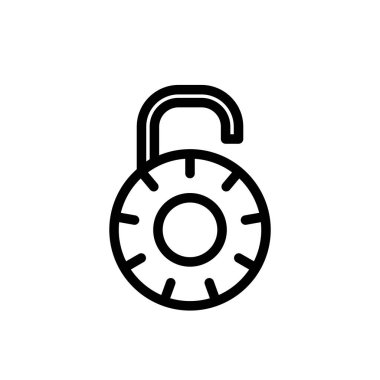 Asma kilit simgesinin İllüstrasyon Vektörü grafiği. Anahtar, güvenli, parola, koruma, güvenli, kod vs. için uygun.