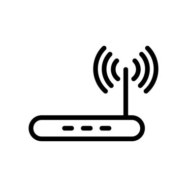 Yönlendirici simgesinin İllüstrasyon Vektörü grafiği. Kablosuz, ağ, erişim, ofis, iletişim vs. için uygun.