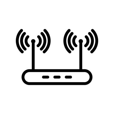 Yönlendirici simgesinin İllüstrasyon Vektörü grafiği. Kablosuz, ağ, erişim, ofis, iletişim vs. için uygun.