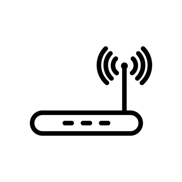 Illusztráció Vektor Grafikus Router Ikon Vezeték Nélküli Hálózati Hozzáférési Irodai — Stock Vector