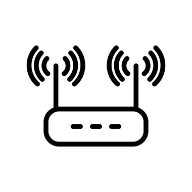 Yönlendirici simgesinin İllüstrasyon Vektörü grafiği. Kablosuz, ağ, erişim, ofis, iletişim vs. için uygun.