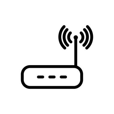 Yönlendirici simgesinin İllüstrasyon Vektörü grafiği. Kablosuz, ağ, erişim, ofis, iletişim vs. için uygun.