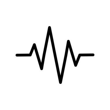 Kalp atışı ikonunun görsel vektör grafiği. Kardiyograma uygun, sağlıklı, teşhis vs..