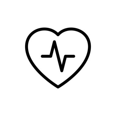 Kalp atışı ikonunun görsel vektör grafiği. Kardiyograma uygun, sağlıklı, teşhis vs..