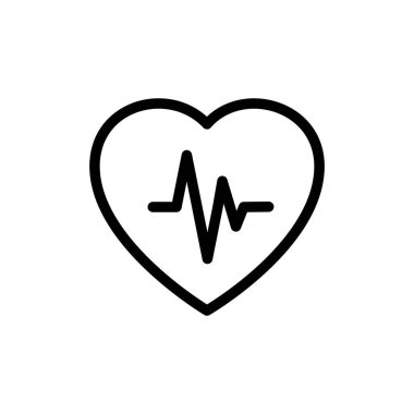 Kalp atışı ikonunun görsel vektör grafiği. Kardiyograma uygun, sağlıklı, teşhis vs..