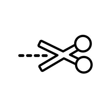 Makas simgesinin İllüstrasyon Vektörü grafiği. Terzi, saç kesimi, berber, kuaför salonu, noktalı çizgi vs.