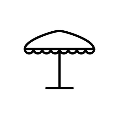 Şemsiye simgesinin İllüstrasyon Vektörü grafiği. Korunma, güvenlik, iklim, anti virüs, sigorta, rahatlama, dinlenme vesaire için uygun.