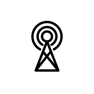 Kule ikonunun İmaj Vektörü grafiği. İletişim için uygun, kablosuz, sinyal, verici, ağ vs..