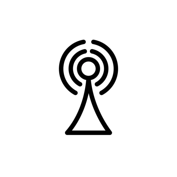 Kule Ikonunun Maj Vektörü Grafiği Letişim Için Uygun Kablosuz Sinyal — Stok Vektör