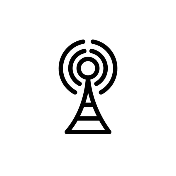 Kule Ikonunun Maj Vektörü Grafiği Letişim Için Uygun Kablosuz Sinyal — Stok Vektör