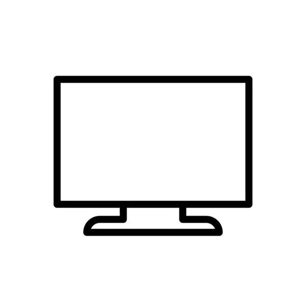 Monitör Simgesinin Resimleme Vektörü Grafiği Bilgisayar Masaüstü Televizyon Için Uygun — Stok Vektör