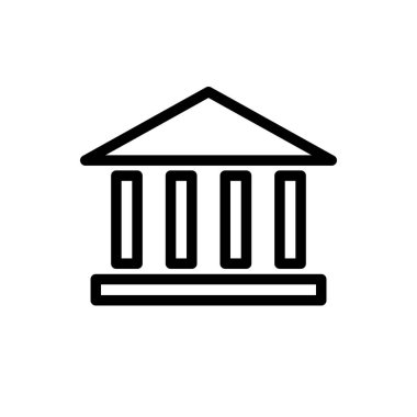 Banka binası ikonunun İmaj Vektörü grafiği. Yatırım, ödeme, finans, ticaret vs. için uygun.