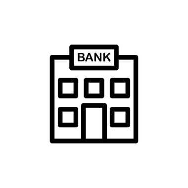 Banka binası ikonunun İmaj Vektörü grafiği. Yatırım, ödeme, finans, ticaret vs. için uygun.