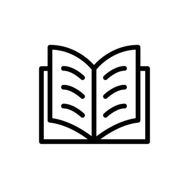 Kitap ikonunun İllüstrasyon Vektörü grafiği. Öğrenim, eğitim, edebiyat, öğrenim, kitapçı vs. için uygun.