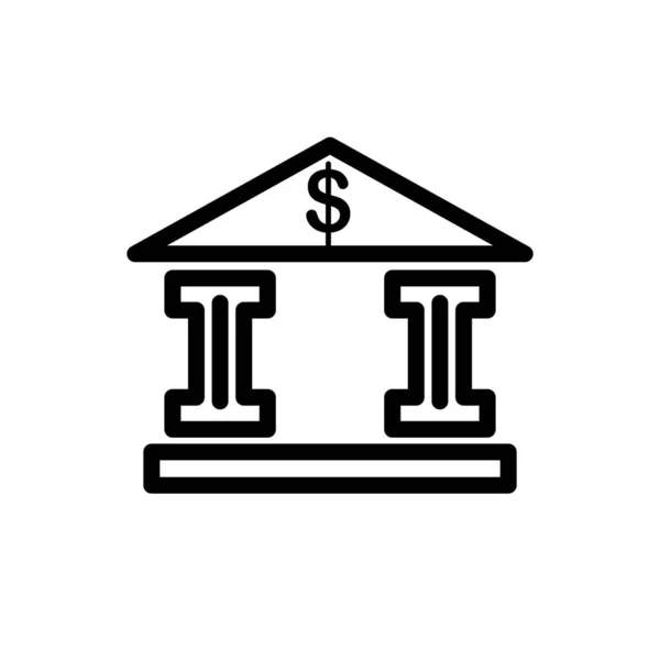 Ilustración Gráfico Vectorial Del Icono Del Edificio Bancario Ajuste Para — Vector de stock
