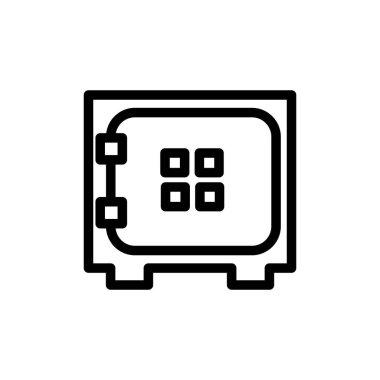 Güvenli kutu simgesinin resimleme vektörü grafiği. Banka, banka, iş, mevduat, güvenlik, para, güvenlik vs. için uygun.