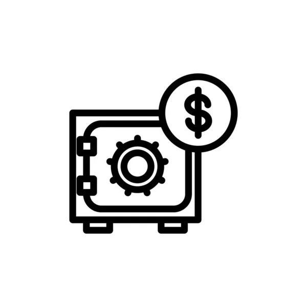 Ilustración Gráfico Vectorial Del Icono Caja Fuerte Ajuste Para Banca — Vector de stock