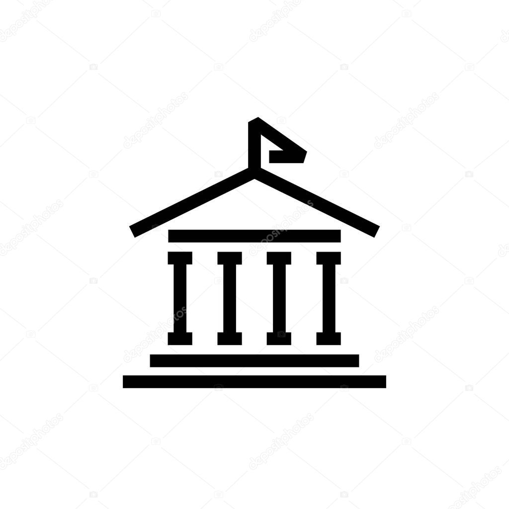 Illustration Vector graphic of school building icon. Fit for office, sign, structure, element, college, library, modern, object, education etc