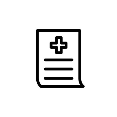Tıbbi rekor ikonunun İllüstrasyon Vektörü grafik. Teşhis, bilgi, sembol, kağıt, hasta, tasarım, kayıt, klinik vs. için uygun