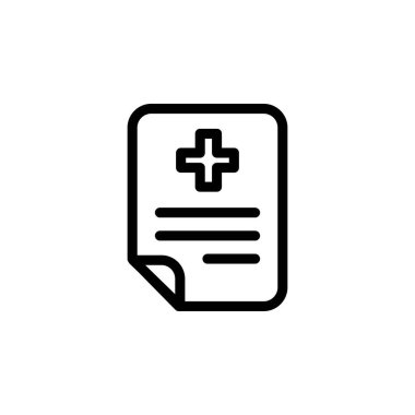 Tıbbi rekor ikonunun İllüstrasyon Vektörü grafik. Teşhis, bilgi, sembol, kağıt, hasta, tasarım, kayıt, klinik vs. için uygun