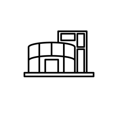 Alışveriş merkezinin görsel vektör grafiği. Süpermarket, perakende, inşaat, iş, alım, mimari vs. için uygun.