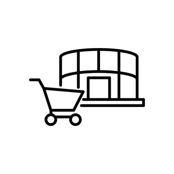 Ilustrační Vektorová Grafika Budovy Obchoďáku Vhodné Pro Supermarket Maloobchod Stavebnictví — Stockový vektor