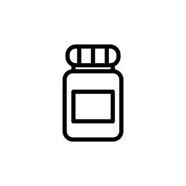 İlaç kavanozu ikonunun görüntü vektörü grafiği. Şişe, ilaç, eczane, sağlık, konteynır vs. için uygun.