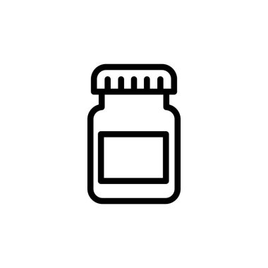 İlaç kavanozu ikonunun görüntü vektörü grafiği. Şişe, ilaç, eczane, sağlık, konteynır vs. için uygun.