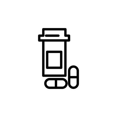 İlaç kavanozu ikonunun görüntü vektörü grafiği. Şişe, ilaç, eczane, sağlık, konteynır vs. için uygun.