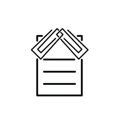 Kağıt ataç simgesinin illüstrasyon Vektörü grafiği. Belge, ofis, eklenti, not, kırtasiye, ileti, eklenti, dosya vb için uygun.