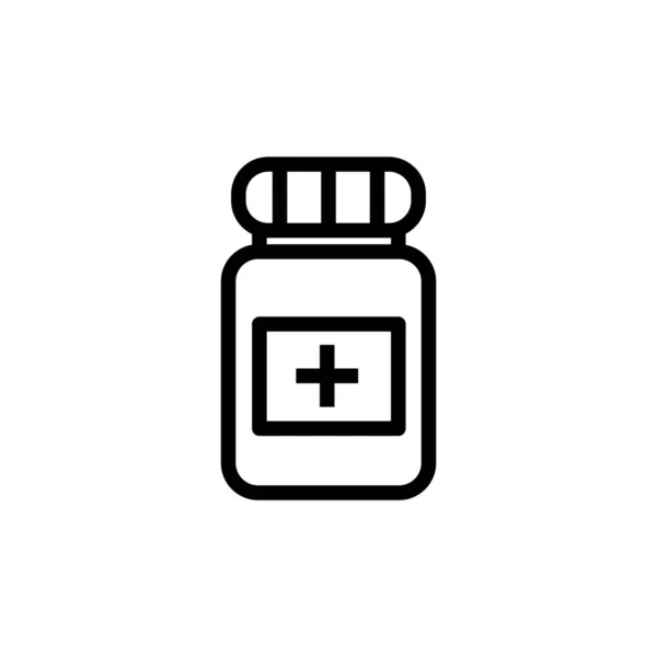 Illustration Vektor Grafisk Medicin Burk Ikon Passar Flaska Medicin Apotek — Stock vektor