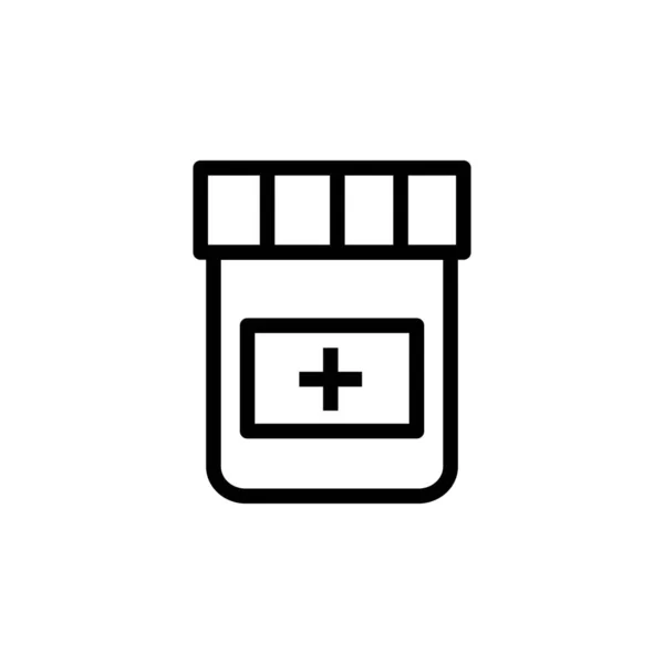 Illustration Vektor Grafisk Medicin Burk Ikon Passar Flaska Medicin Apotek — Stock vektor