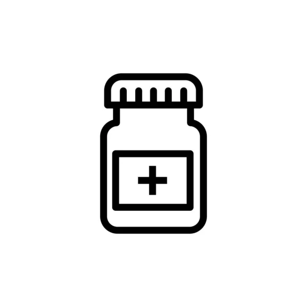 Laç Kavanozu Ikonunun Görüntü Vektörü Grafiği Şişe Ilaç Eczane Sağlık — Stok Vektör