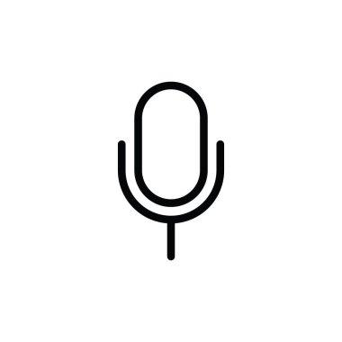 Mikrofon simgesinin illüstrasyon vektörü grafiği. Podcast, ses, kayıt, karaoke, röportaj vs. için uygun.