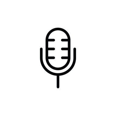 Mikrofon simgesinin illüstrasyon vektörü grafiği. Podcast, ses, kayıt, karaoke, röportaj vs. için uygun.