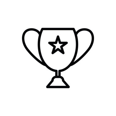 Kupa ikonunun görsel vektör grafiği. Şampiyona, ödüle, ödüle, spora, şampiyonluğa, yarışmaya, yarışmaya vesaire uygundur.