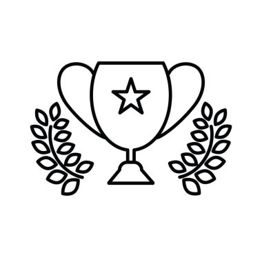 Kupa ikonunun görsel vektör grafiği. Şampiyona, ödüle, ödüle, spora, şampiyonluğa, yarışmaya, yarışmaya vesaire uygundur.