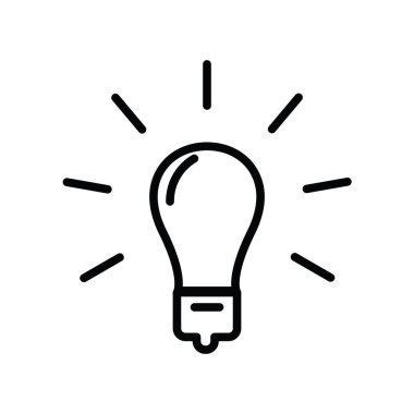 Ampul lambası ikonunun görüntü vektörü grafiği. İlham, düşünce, fikir, yaratıcılık, teknoloji, yenilik, ampul vs. için uygun.