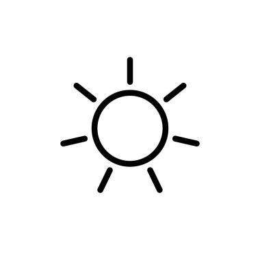 Güneş ikonunun İllüstrasyon Vektörü grafiği. Hava, gün doğumu, iklim vs. için uygun.