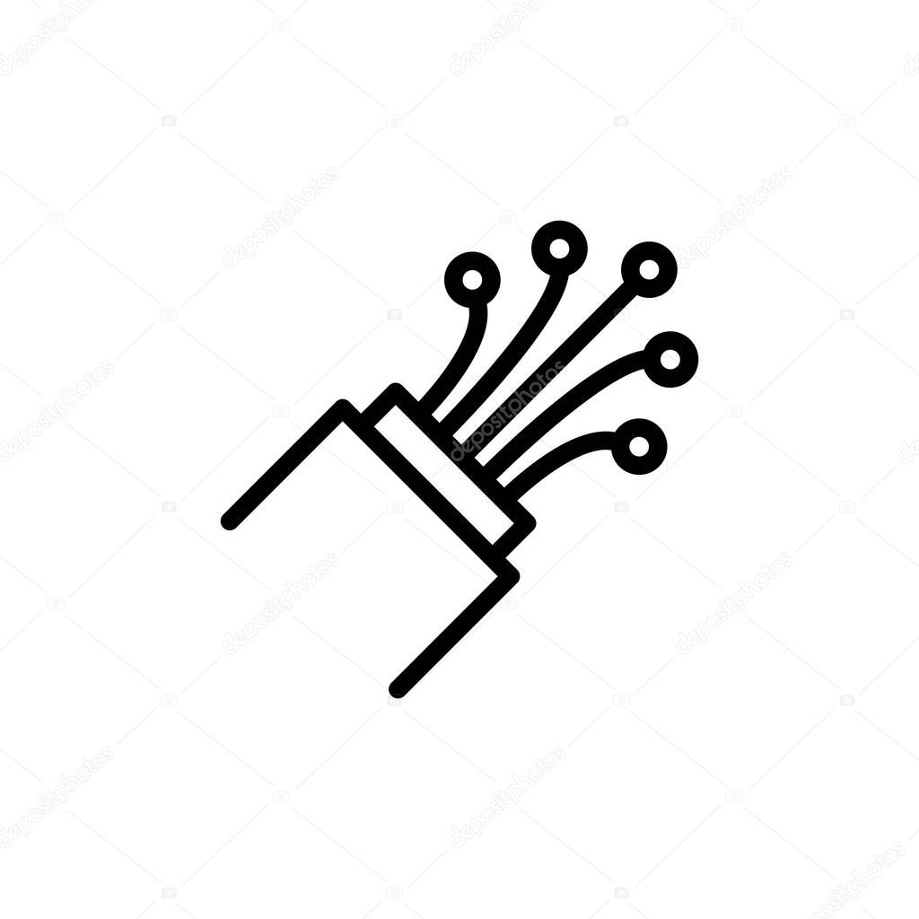 Illustration Vector graphic of fiber optic cable icon. Fit for electrical, power, industrial etc.